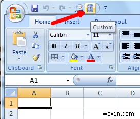 Thêm Windows Calculator vào Excel Quick Access Toolbar