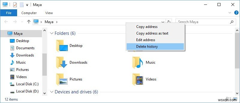 Cách xóa lịch sử thanh địa chỉ của Windows Explorer trong Windows