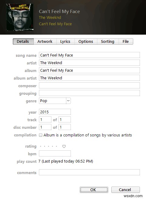 Điều chỉnh số lượt phát trong iTunes [Windows]