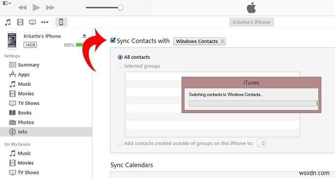 Cách xuất danh bạ iPhone sang tệp CSV trong Windows 8