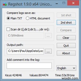 Cách theo dõi các thay đổi trong Windows Registry với RegShot