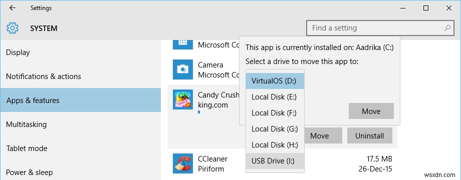 Cách cài đặt ứng dụng hiện đại trên ổ đĩa ngoài trong Windows 10