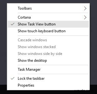 Cách xóa thanh tìm kiếm Cortana và biểu tượng chế độ xem tác vụ khỏi thanh tác vụ của Windows 10