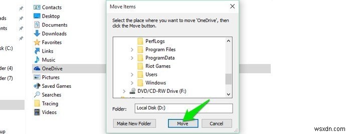 Cách di chuyển thư mục OneDrive trong Windows 10