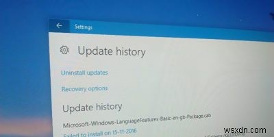 Cách tìm lịch sử cập nhật trong Windows 10
