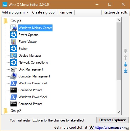 Cách hiển thị tùy chọn bảng điều khiển trong menu  Win + X  của Windows 10