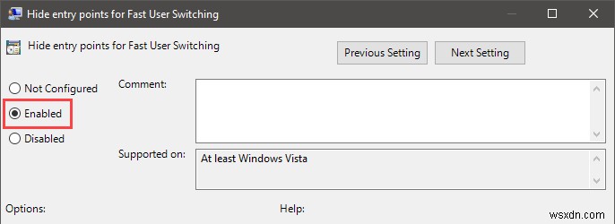 Cách tắt tính năng chuyển đổi người dùng nhanh trong Windows 10
