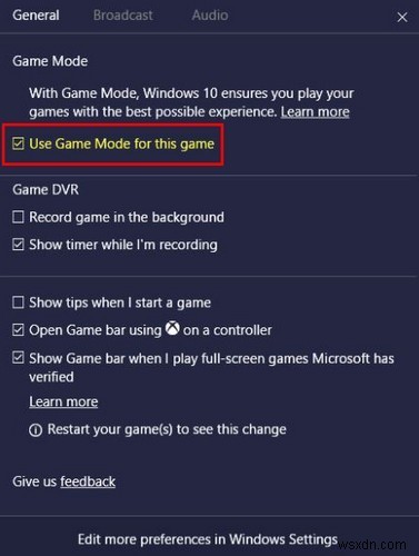 Giải thích về Chế độ trò chơi trên Windows 10