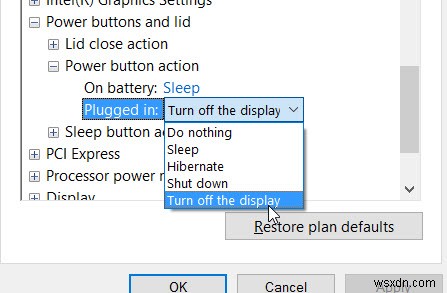 Cách đặt nút nguồn của bạn để tắt màn hình trong Windows 10