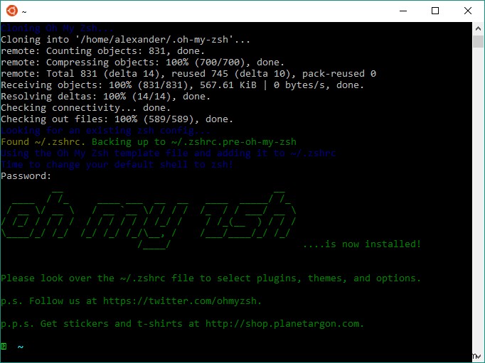 Cách cài đặt zsh và Oh My Zsh trong Windows 10