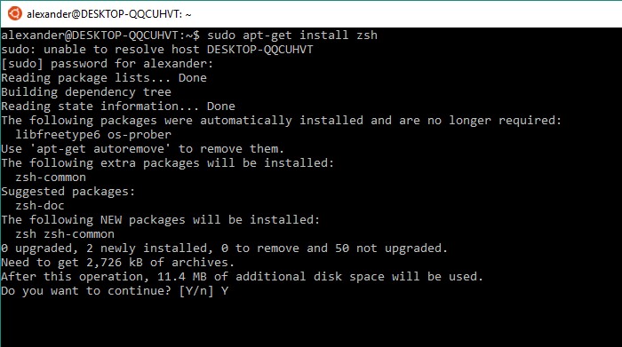 Cách cài đặt zsh và Oh My Zsh trong Windows 10