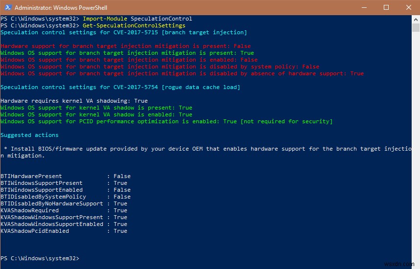 Cách kiểm tra xem hệ thống Windows của bạn có được bảo vệ khỏi Meltdown và Spectre hay không