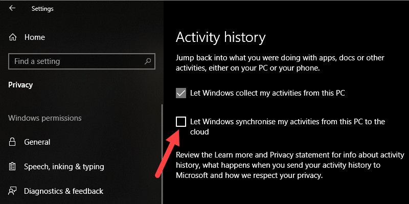 Cách xóa hoạt động dòng thời gian trong Windows 10