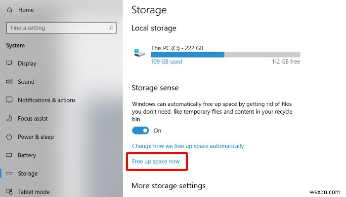 Cách giải phóng dung lượng đĩa trên Windows 10 với Storage Sense