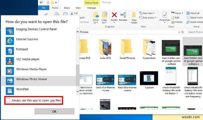Cách đặt Windows Photo Viewer làm mặc định trong Windows 10