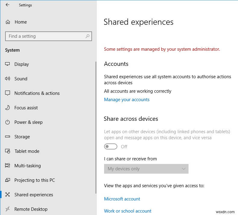 Cách tắt Tính năng trải nghiệm được chia sẻ trong Windows 10