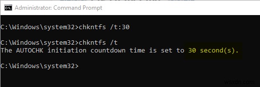 Cách thay đổi thời gian đếm ngược Chkdsk trong Windows