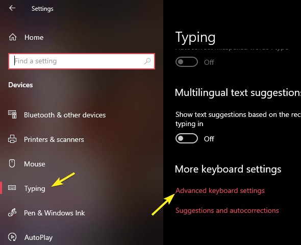 Cách hiển thị hoặc ẩn chỉ báo đầu vào và thanh ngôn ngữ trong Windows 10