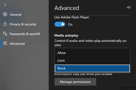 Cách tắt tự động phát video trong Microsoft Edge