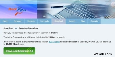 Tìm kiếm văn bản trong bất kỳ tệp nào với SeekFast
