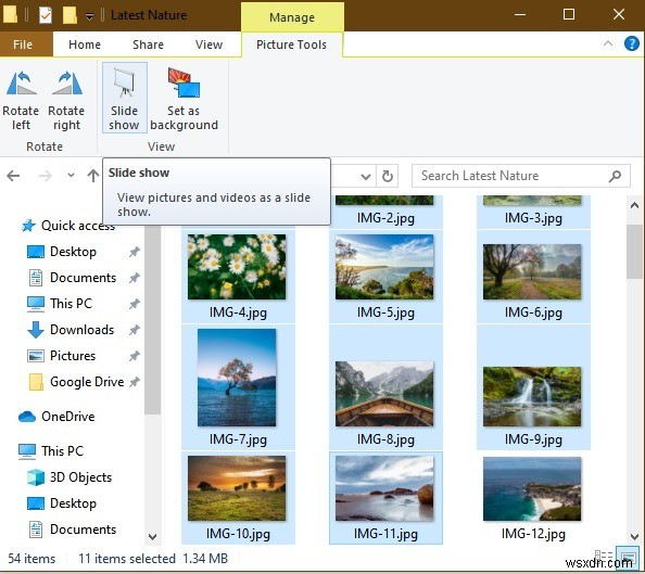 Cách xem ảnh dưới dạng trình chiếu trong Windows 10