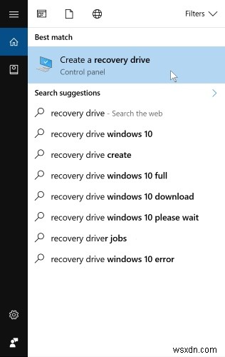 Cách tạo ổ đĩa khôi phục Windows 10