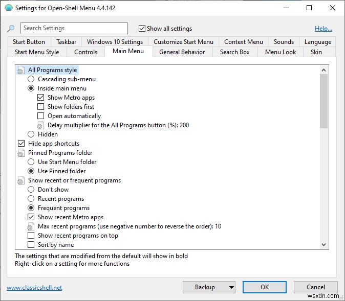 Cách tạo menu Start của riêng bạn trong Windows 10 với Open-Shell