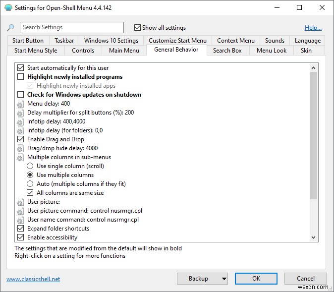 Cách tạo menu Start của riêng bạn trong Windows 10 với Open-Shell