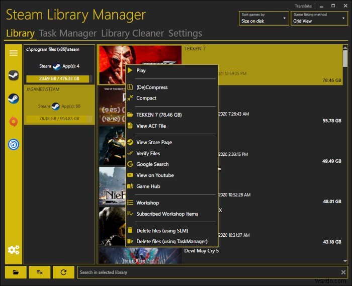 Sử dụng Trình quản lý thư viện Steam để nhanh chóng chuyển các trò chơi Steam sang một ổ đĩa khác