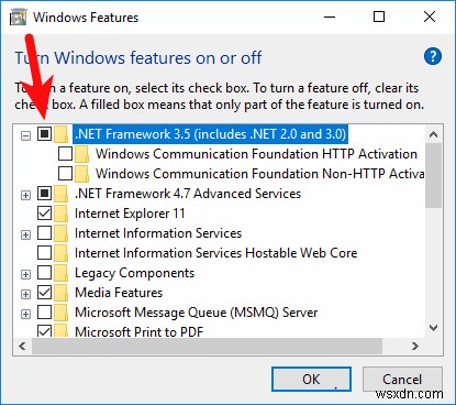 Cách cài đặt .NET Framework 2.0 3.0 và 3.5 trong Windows