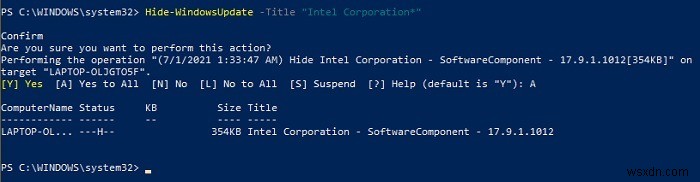 Cách ẩn bản cập nhật bằng PowerShell trong Windows 10