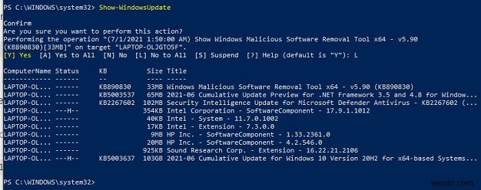 Cách ẩn bản cập nhật bằng PowerShell trong Windows 10