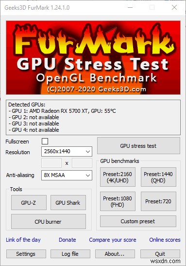 Cách kiểm tra độ căng GPU của bạn bằng Furmark