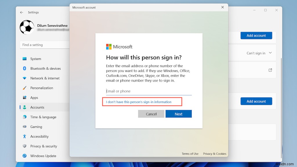 Cách xóa tài khoản Microsoft khỏi Windows 11