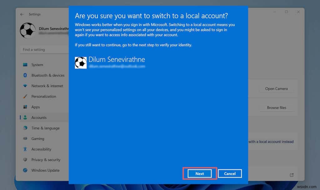 Cách xóa tài khoản Microsoft khỏi Windows 11