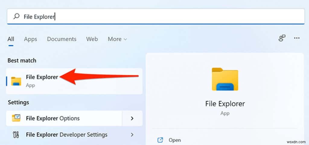 Cách mở File Explorer trên Windows 11