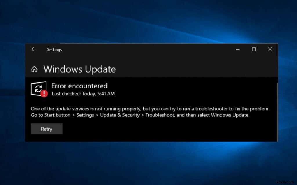 Cách sửa lỗi Windows Update Service không chạy