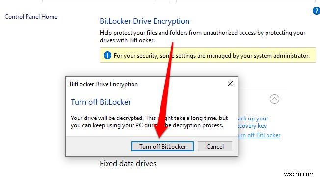 Cách tắt hoặc tắt Bitlocker trên Windows 10