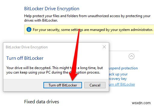 Cách tắt hoặc tắt Bitlocker trên Windows 10
