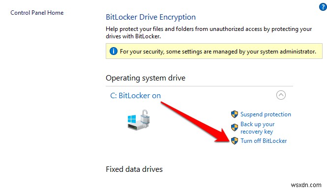 Cách tắt hoặc tắt Bitlocker trên Windows 10