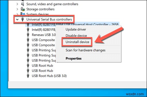 Cách khắc phục sự cố lỗi  Power Surge trên cổng USB  trên Windows 10