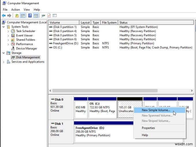 Cách tạo phân vùng từ dung lượng trống của Windows Drive