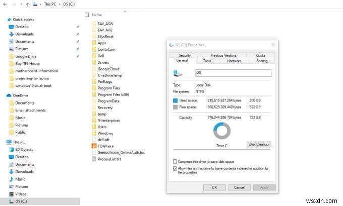 Cách tạo phân vùng từ dung lượng trống của Windows Drive