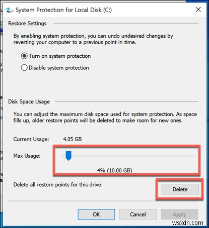 Cách xóa tệp sao lưu trong Windows 10