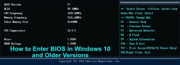 Cách vào BIOS trong Windows 10 và các phiên bản cũ hơn