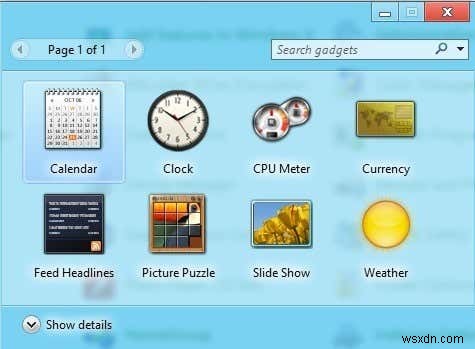 Windows 8/10 Desktop Gadgets 