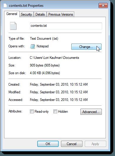 Xóa liên kết loại tệp trong Windows 7 