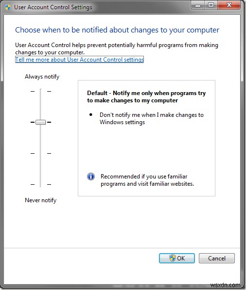 Kiểm soát quyền quản trị Windows 7 