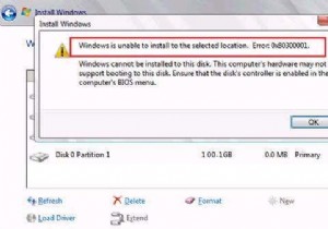 Khắc phục “Windows không thể cài đặt vào vị trí đã chọn” trong Windows 7 hoặc Vista 