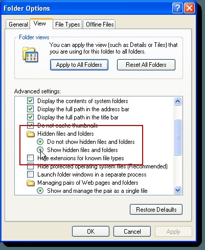 Sửa tùy chọn tệp và thư mục ẩn bị thiếu hoặc bị hỏng trong Windows 
